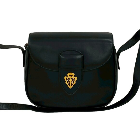 GUCCI Black Leather Pochette Shoulder Bag